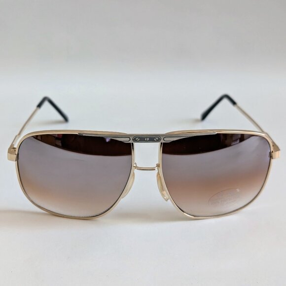 NWT Vintage 90's Large Square Metal Sport Sunglasses (S. Gold) - Picture 1 of 5